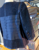 Vintage 2006 Chanel Tweed Collarless Dinner Jacket in Black