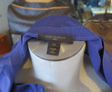 Vintage Louis Vuitton Blue 100% Silk Button Up Cardigan Jacket