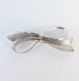 Vintage Textural Bow Brooch in Sterling Silver