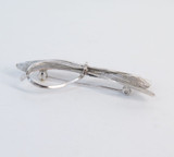 Vintage Textural Bow Brooch in Sterling Silver