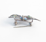 Vintage .925 Sterling Silver Filigree Butterfly Brooch With Colourful Enamel