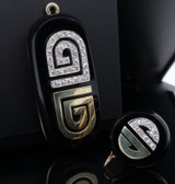 Vintage "La Triomphe" 14ct Yellow Gold 1.00ct G Vs Diamond & Onyx Set Ear Clips