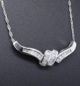 Vintage 0.52ct Diamond Set 14ct White Gold 41cm Necklace 3.10g Val $2850