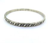 Handmade Solid Sterling Silver Repeating Pattern Bangle 21.6g