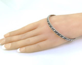 Handmade Solid Sterling Silver Repeating Pattern Bangle 21.6g
