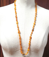 Vintage Butterscotch Amber Bead Necklace Strung on Cotton 80cm 23.1g