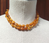 Vintage Butterscotch Amber Bead Necklace Strung on Cotton 80cm 23.1g