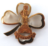 Very Nice Brussels Post WW1 c1920s / 1930s Souvenir 3 Leaf Clover & MOP Brooch