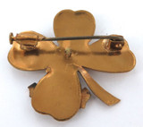 Very Nice Brussels Post WW1 c1920s / 1930s Souvenir 3 Leaf Clover & MOP Brooch