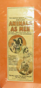 "Animals As Men” c1920s Super Rare Australian Very Large Lithograph Movie Poster