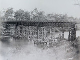 2 x 1880s Photographs of Building the Burrum Railway Bridge, Howard, QLD