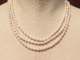 Vintage Triple Pearl Strand Necklace with Pretty Sterling Silver Filigree Clasp