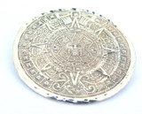 Quality Aztec Mayan Calendar Sterling Silver Brooch / Pendant 11.35g