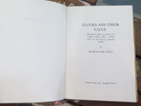 Clocks and Their Value by Donald de Carle Hardcover Book