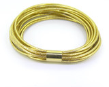 Sleek Italian 14ct & 9ct Yellow Gold Multi Woven Strand Bracelet 16.g