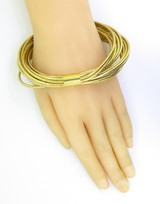 Sleek Italian 14ct & 9ct Yellow Gold Multi Woven Strand Bracelet 16.g