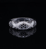 0.98cttw G Vs & Black Diamond Grain Set 10ct White Gold Ring Size Q Val $4790