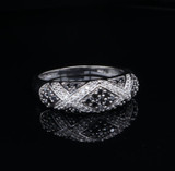 0.98cttw G Vs & Black Diamond Grain Set 10ct White Gold Ring Size Q Val $4790