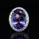 9.65ct Violet Blue Tanzanite & 1.68ct VS Diamond 18ct Gold Ring sz N Val $27190