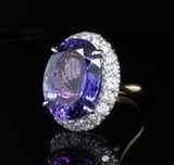 9.65ct Violet Blue Tanzanite & 1.68ct VS Diamond 18ct Gold Ring sz N Val $27190
