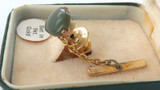 Vintage “Pacific” 9ct Gold & New Zealand Jade Pin in Original Box.