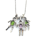 Sterling Silver CZ May Birth Boy & Girl / June Boy Necklace Pendant Charm 11.2g