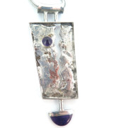 Artisan Design Sterling Silver Copper Inlaid Amethyst & Sugilite Necklace 40.3g