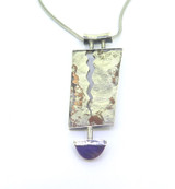 Artisan Design Sterling Silver Copper Inlaid Amethyst & Sugilite Necklace 40.3g