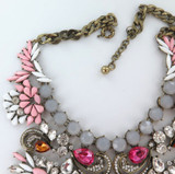 Over The Top / Huge / Very Eye Catching Vintage Bling Costume Necklace.