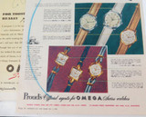 2 x 1950s Large Colour Omega Magazine Adverts. Seamaster / Mens / Ladies.