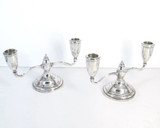 Pair of Antique Sterling Silver Twin-Arm Candelabras by Fisher Silver, USA