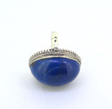 Large Sterling Silver High Domed Bright Blue Lapis Lazuli Ring Size Q1/2 19.6g
