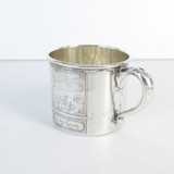 Vintage Childs Nursery Rhyme Sterling Silver Cup for Edith. Christening Birthday