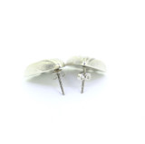 Vintage Sterling Silver Stylised Fan Hollow Earring Studs 6.6g