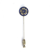 Antique Brass & Enamel Stick Pin Brooch