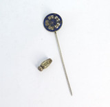 Antique Brass & Enamel Stick Pin Brooch