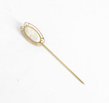 Antique 10k Gold Stick Pin Brooch With Cameo Decoration