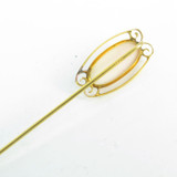 Antique 10k Gold Stick Pin Brooch With Cameo Decoration