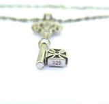 Designer Justin Davis 'Creation Key' Sterling Silver Diamond & Ruby Necklace
