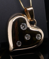 Impressive 18ct Gold 2.17tcw Hammer Set Diamond Puff Heart Pendant 36g Val$23735