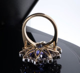 18.3ct Violet Blue Tanzanite & 2.51ct VS Diamond 18ct Gold Ring sz M Val $41120