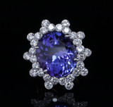 18.3ct Violet Blue Tanzanite & 2.51ct VS Diamond 18ct Gold Ring sz M Val $41120