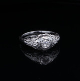 Antique 0.10ct Diamond Set 14ct White Gold Ring size N Val $2570