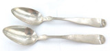 c1850 Pair USA Coin Silver Tea Spoons. Maker Farrington & Hunnewell