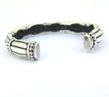 Vintage Sterling Silver Segmented Bamboo Design Open Ended Bangle 38.7g