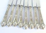 Gerlach Nierdzewne 1921-1963 Polish .800 Silver Handled Serrated Knife Set of 8