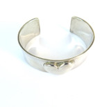 Vintage Heavy Sterling Silver Bangle with Puffy Heart Motif 85.4g