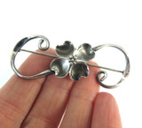 Vintage Stuart Nye Sterling Silver Dogwood Flower Brooch 6.2g