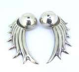 Spectacular Mexican Dramatic Bold Sterling Silver Comet clip-on Earrings 41.2g
