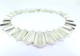 Wolmar Castillo Sterling Silver Mid Century Graduating Segmented Necklace 220g